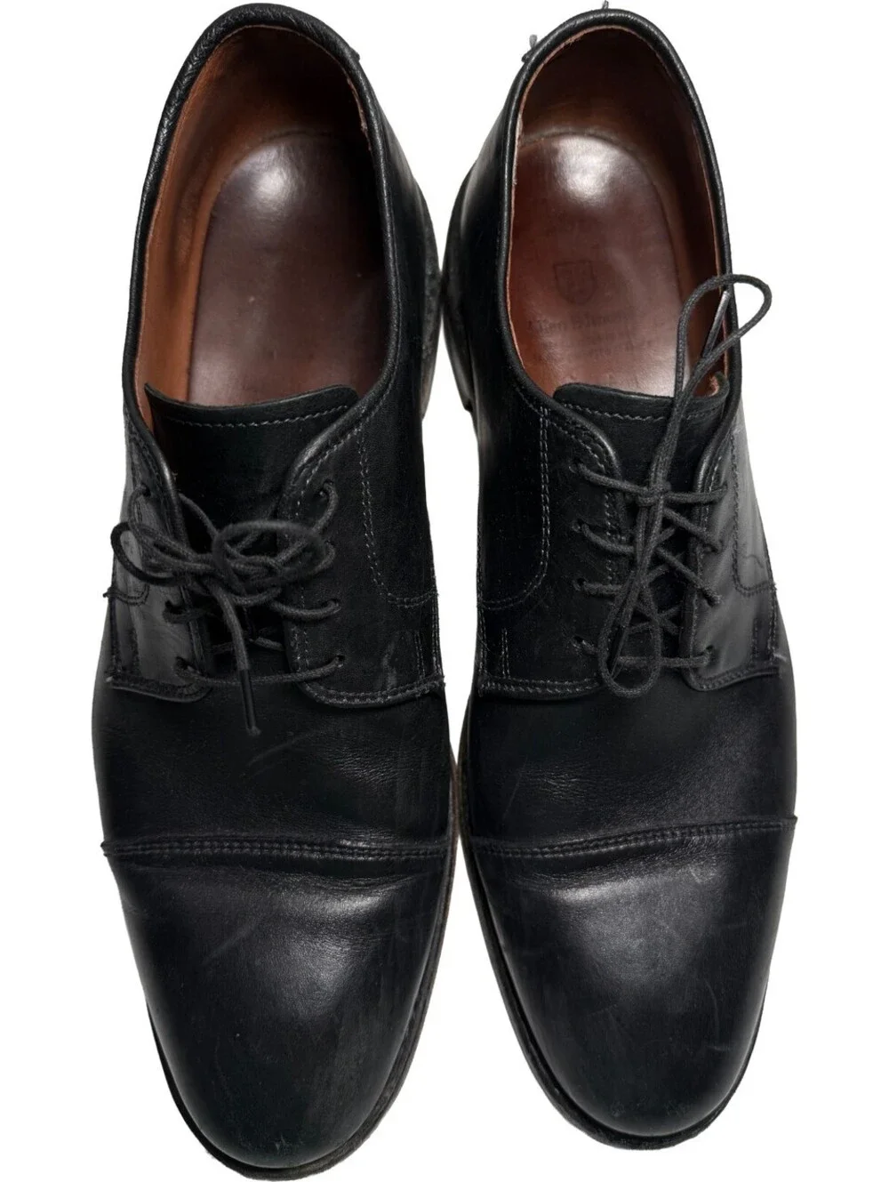 Allen Edmonds Lexington Men's 10.5 D Black Leather Cap Toe Brogue Derby Oxford